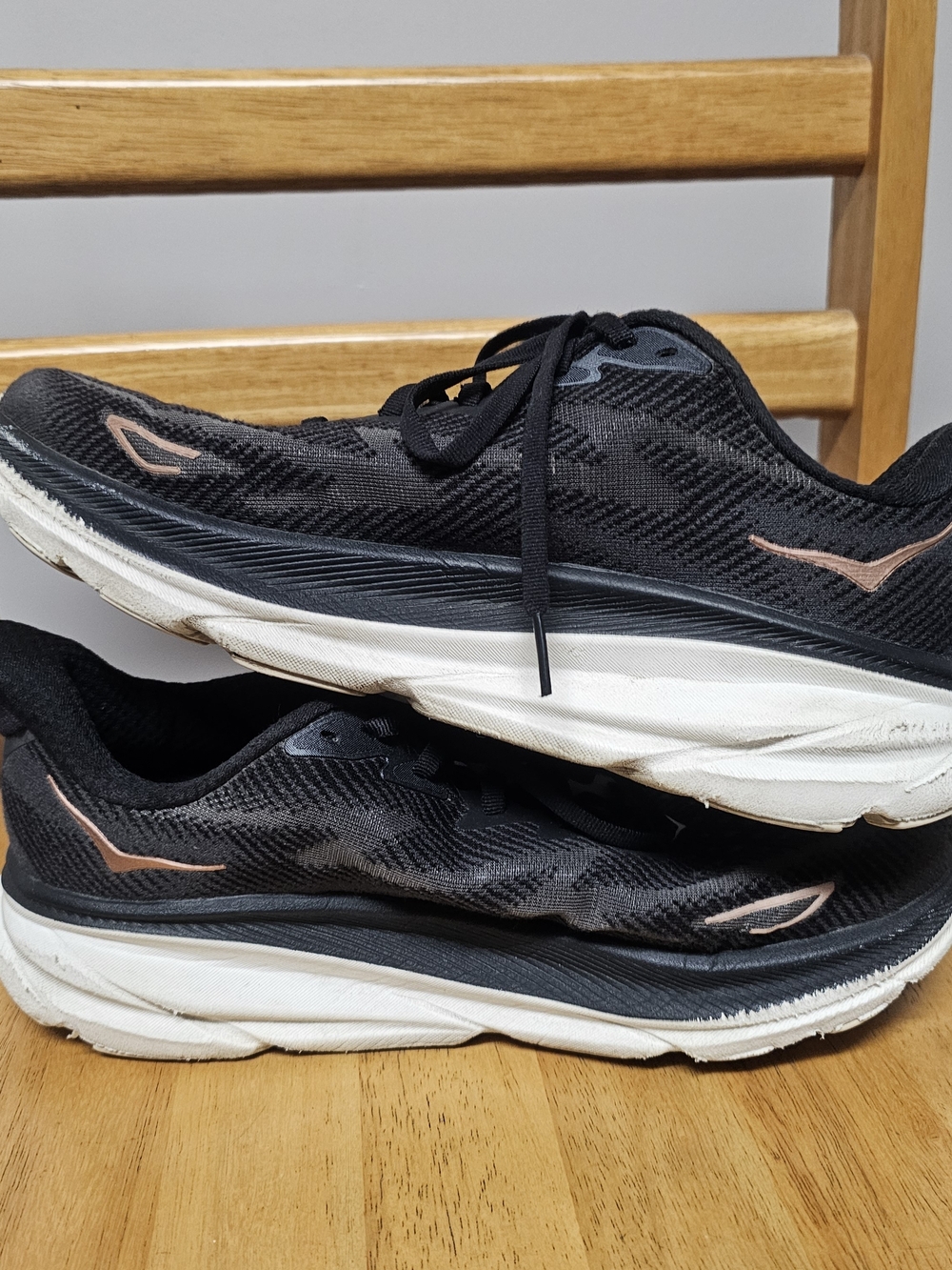 Hoka Black Running Walking Sneakers Athletic Clifton Womens Size 9.5 Comfortable - Picture 6 of 7
